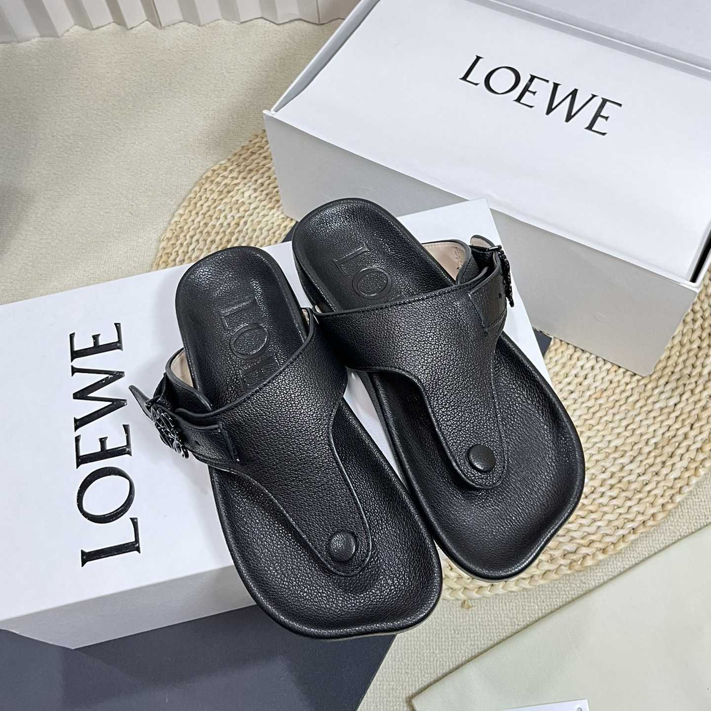 Loewe Anagram Ease Sandal In Kidskin - PerfectKickZ