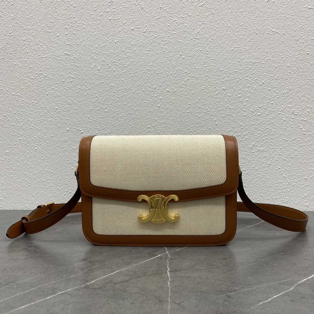 Celine Classique Triomphe Bag In Textile With Triomphe Crochet Embroidery - PerfectKickZ