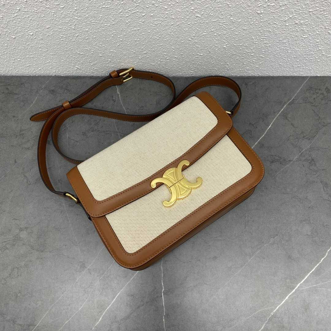 Celine Classique Triomphe Bag In Textile With Triomphe Crochet Embroidery - PerfectKickZ