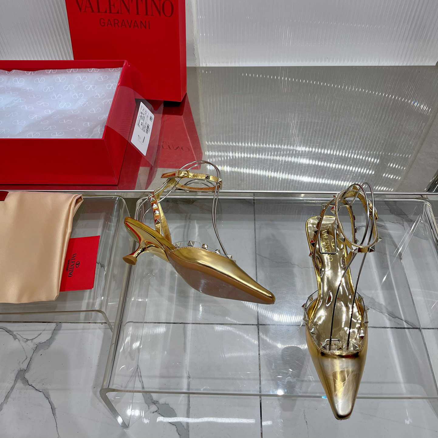 Valenti Garavani Rockstud Couture 58mm Mirrored Pumps - PerfectKickZ