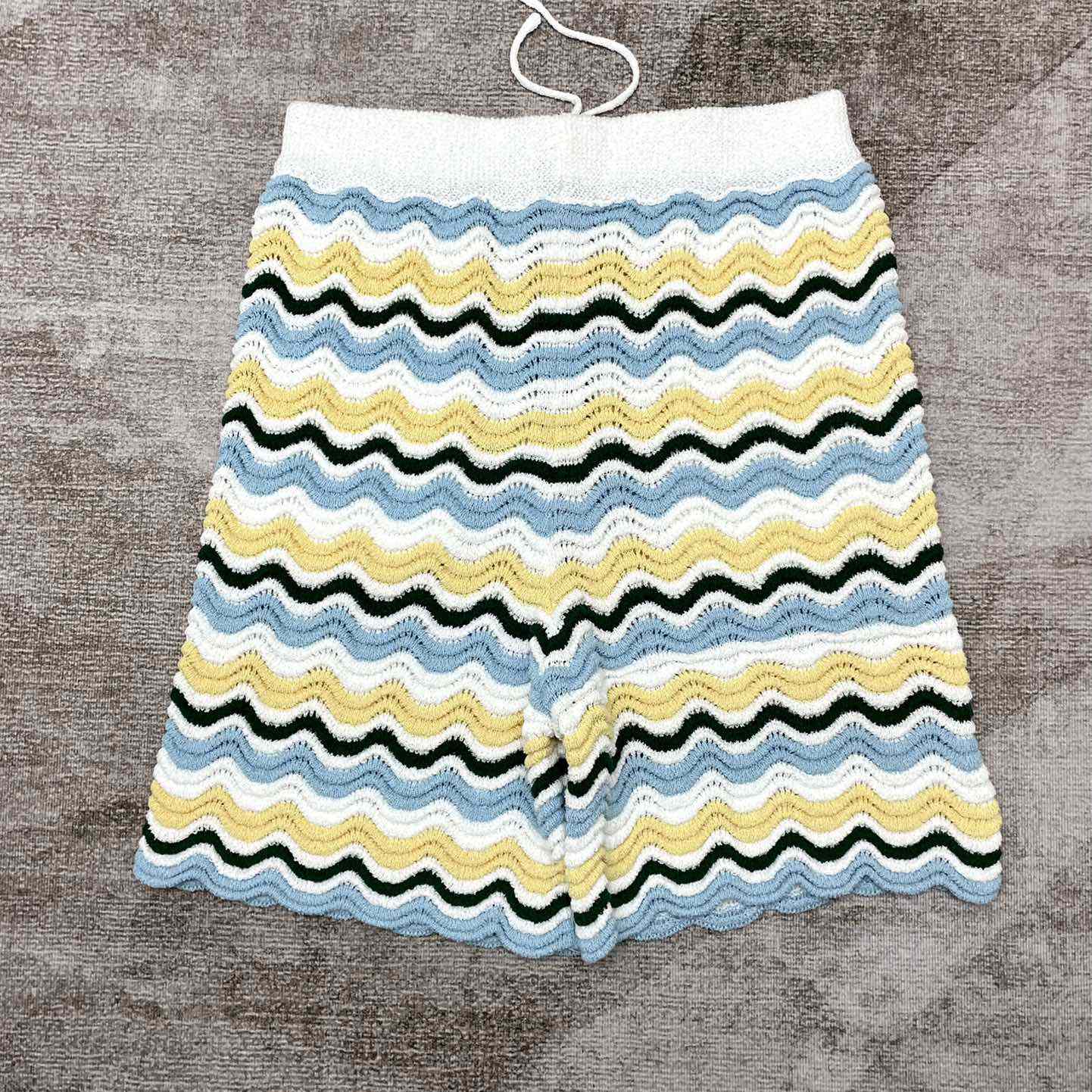 Casablanca Wavy Knit Cotton Shorts   m1029 - PerfectKickZ