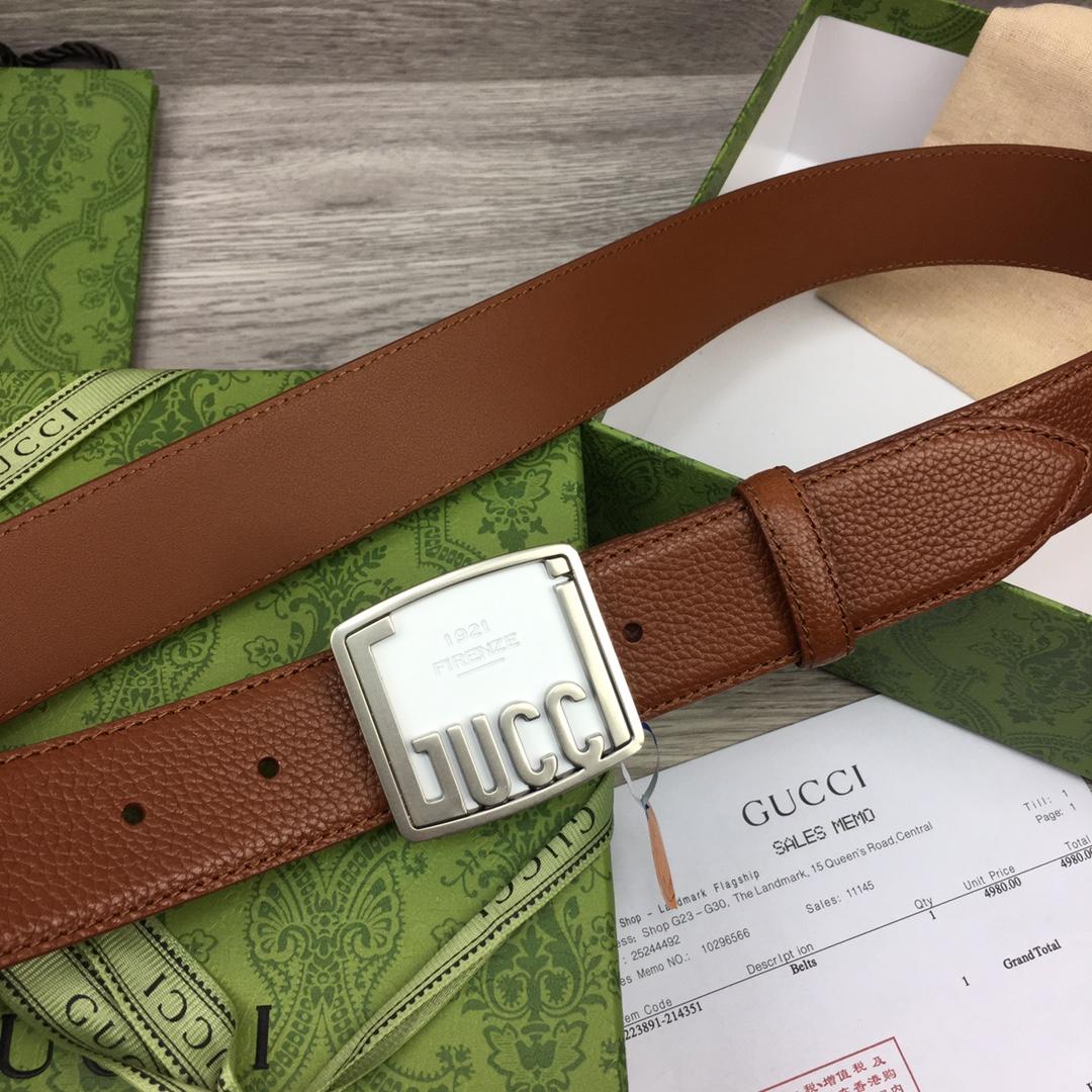 Gucci Leather Belt  35mm - PerfectKickZ