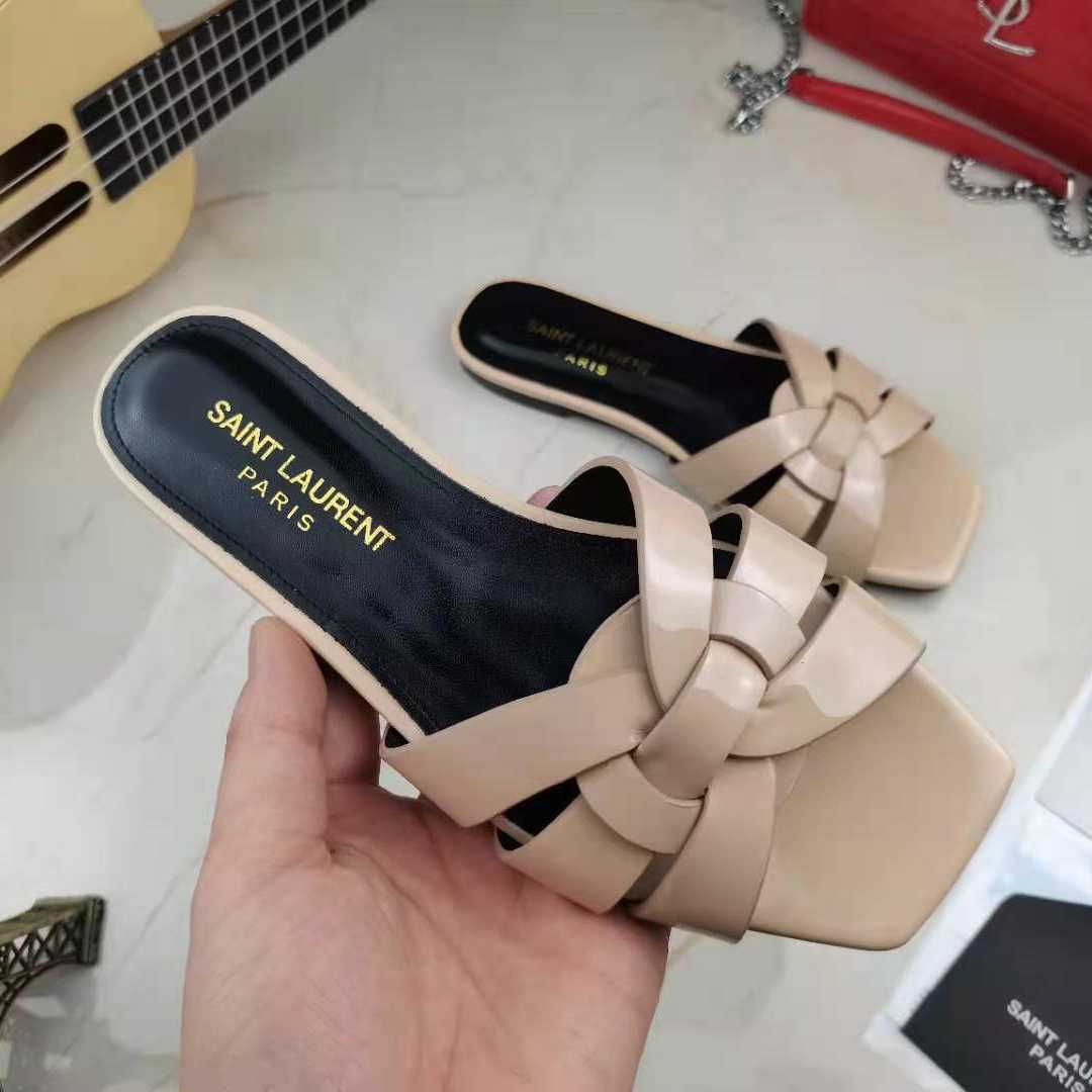 Saint Laurent Tribute Mules In Metallic Leather - PerfectKickZ