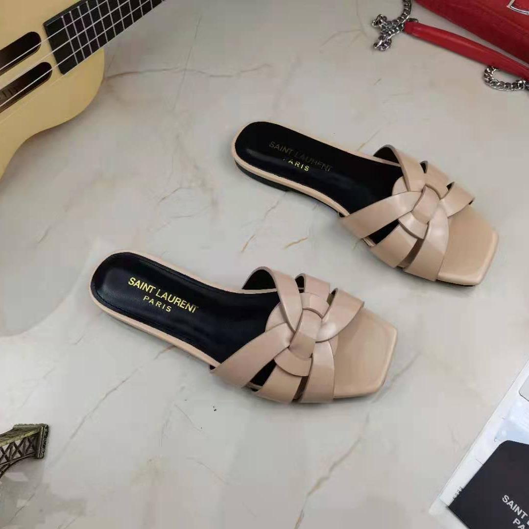 Saint Laurent Tribute Mules In Metallic Leather - PerfectKickZ
