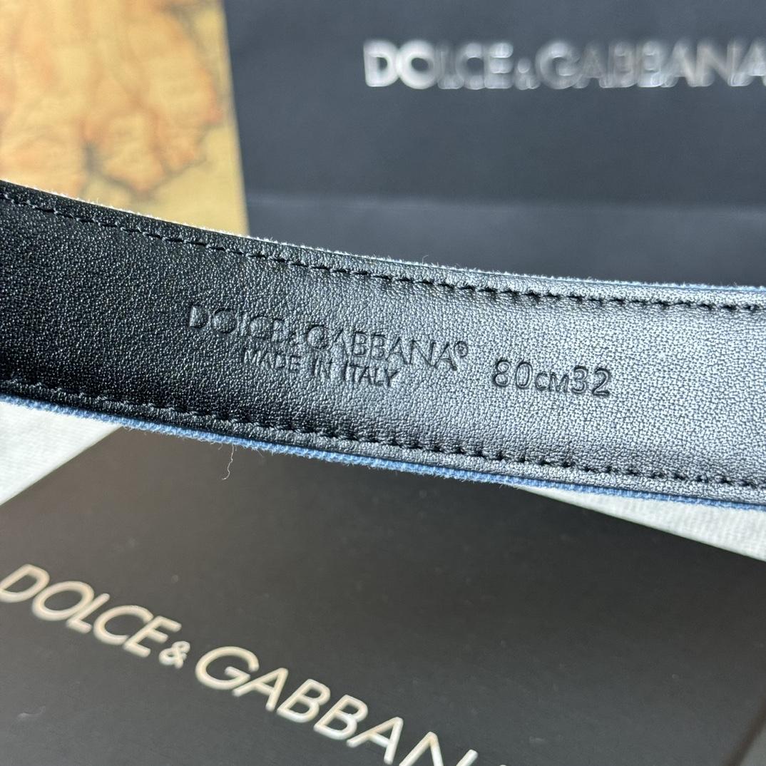 Dolce & Gabbana Devotion Denim Belt - PerfectKickZ