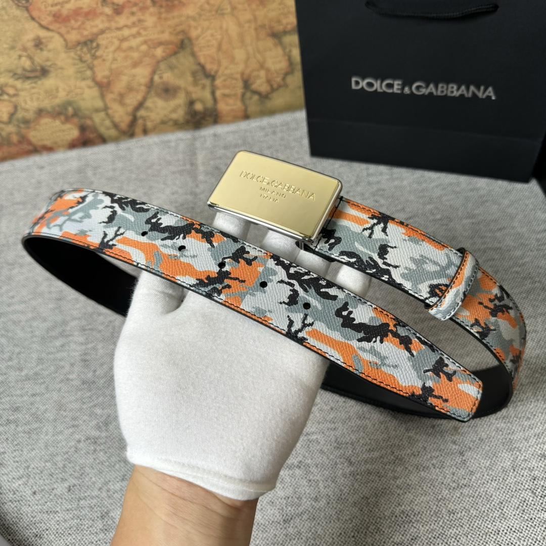Dolce & Gabbana Camouflage-print Leather Belt - PerfectKickZ