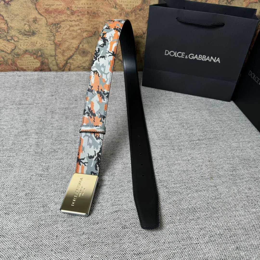 Dolce & Gabbana Camouflage-print Leather Belt - PerfectKickZ