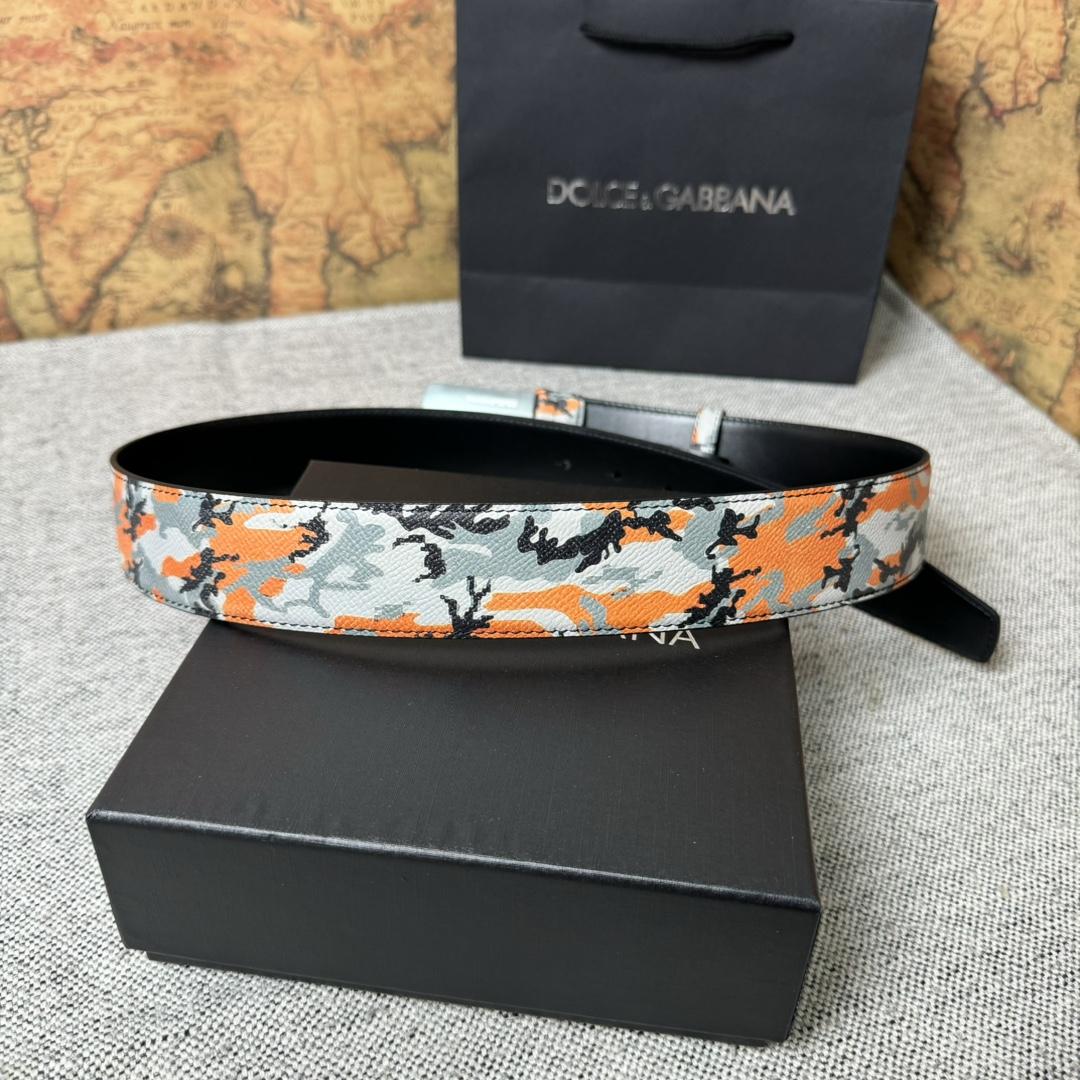 Dolce & Gabbana Camouflage-print Leather Belt - PerfectKickZ