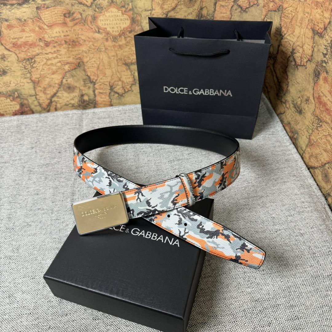 Dolce & Gabbana Camouflage-print Leather Belt - PerfectKickZ
