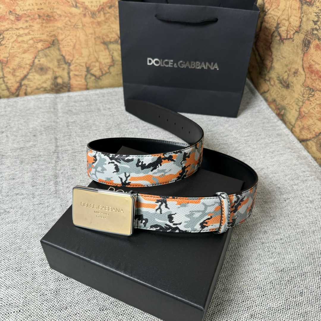 Dolce & Gabbana Camouflage-print Leather Belt - PerfectKickZ