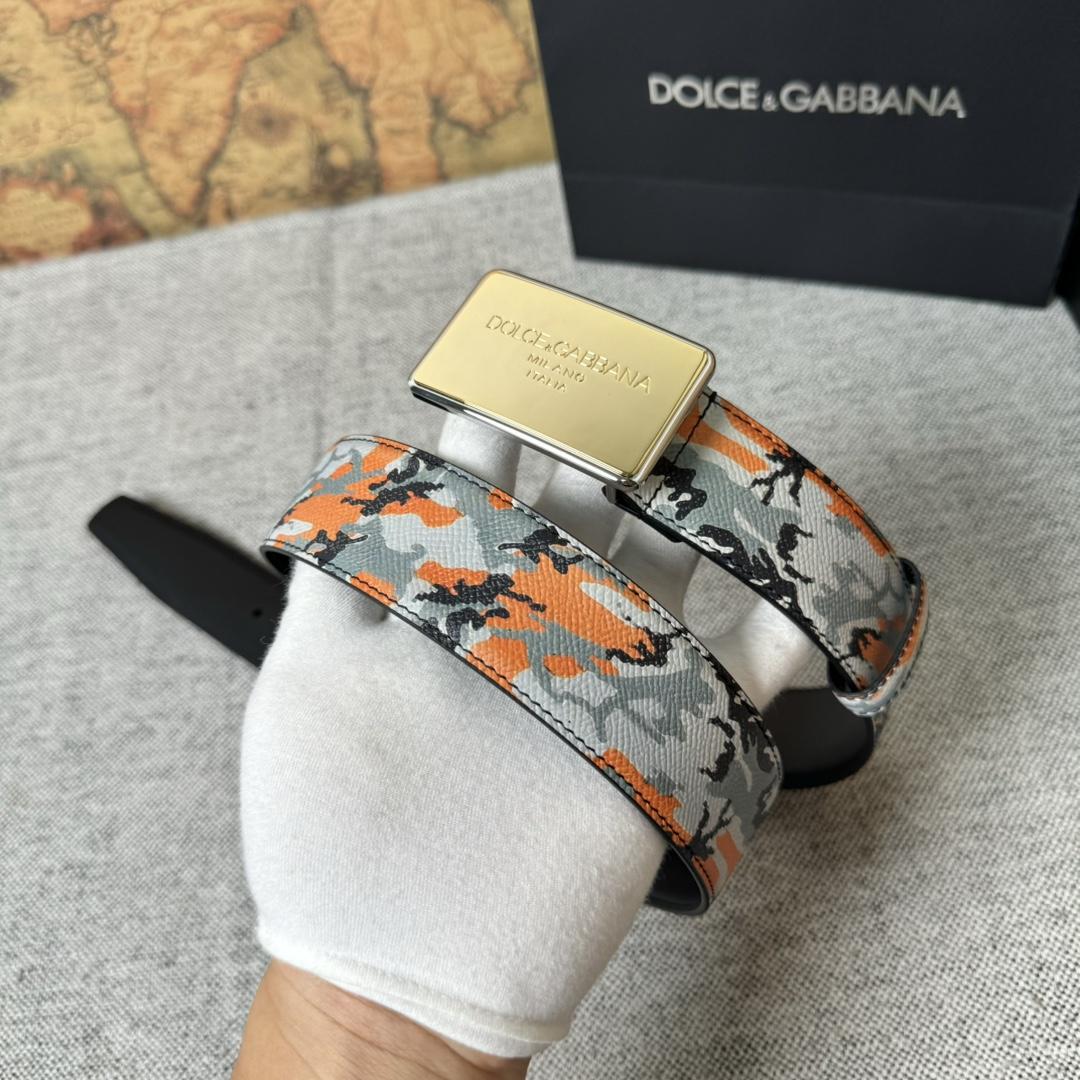 Dolce & Gabbana Camouflage-print Leather Belt - PerfectKickZ