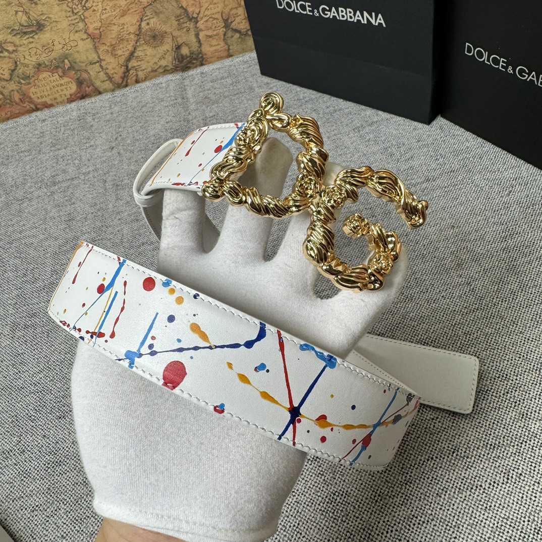 Dolce & Gabbana Abstract-print Buckle Belt - PerfectKickZ