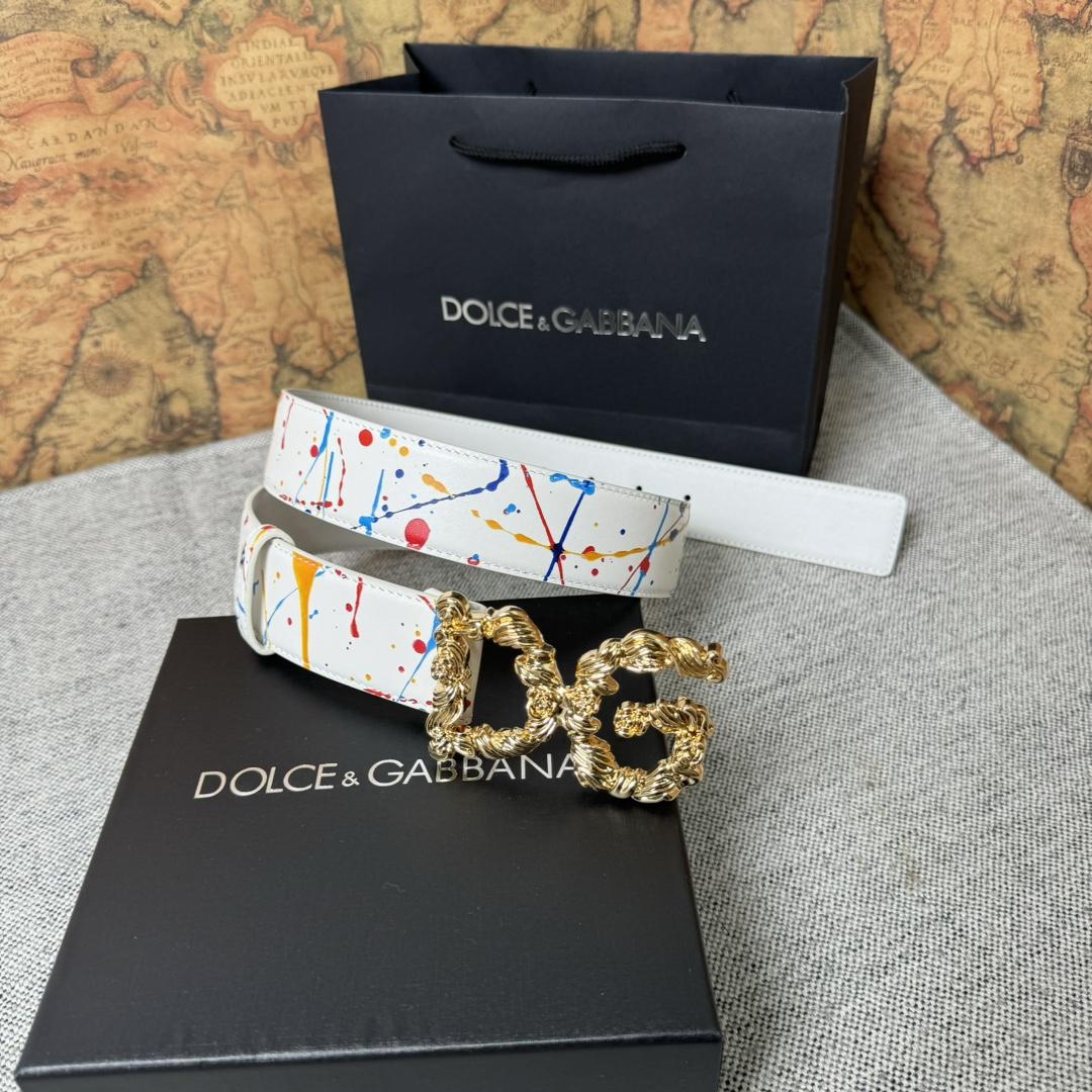 Dolce & Gabbana Abstract-print Buckle Belt - PerfectKickZ