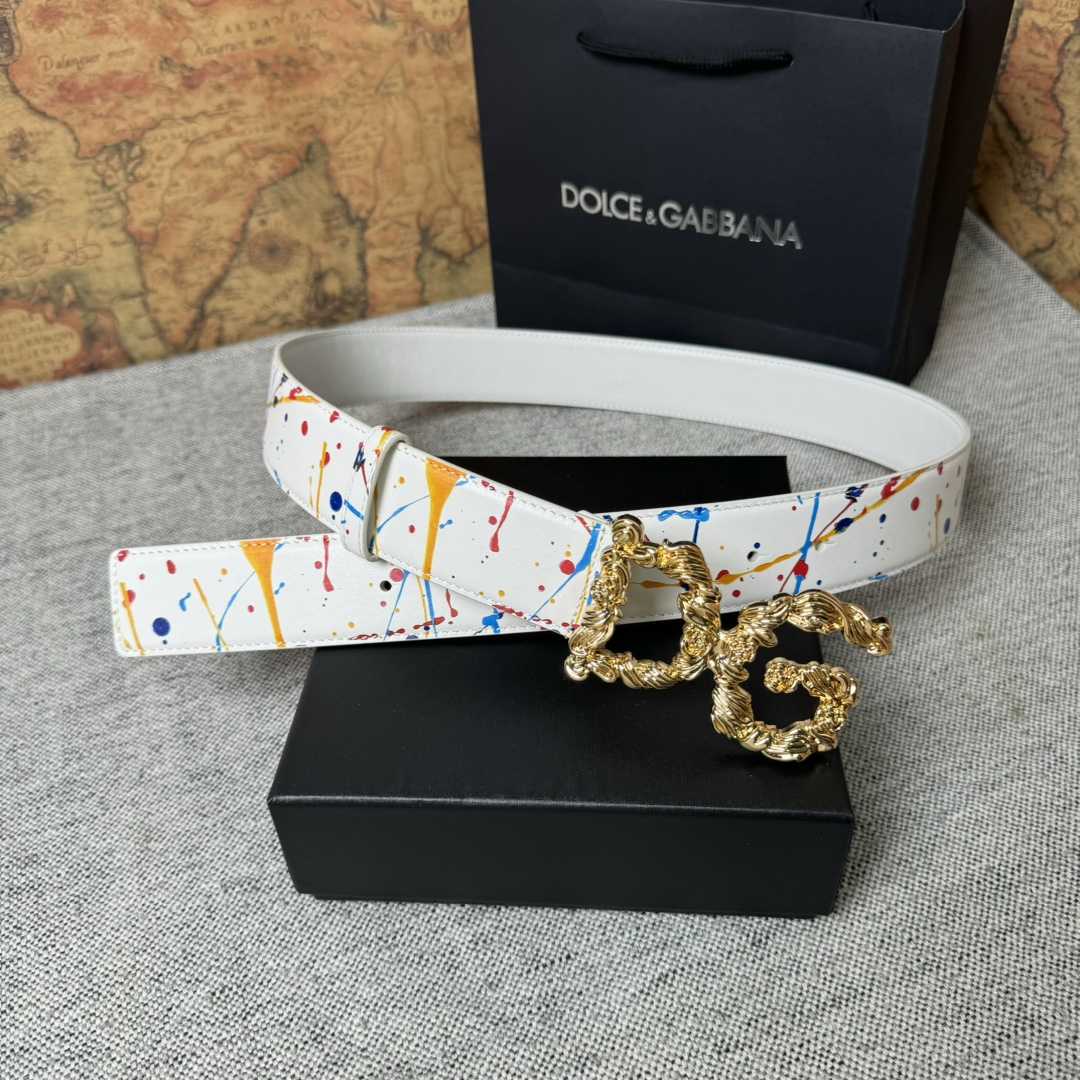 Dolce & Gabbana Abstract-print Buckle Belt - PerfectKickZ