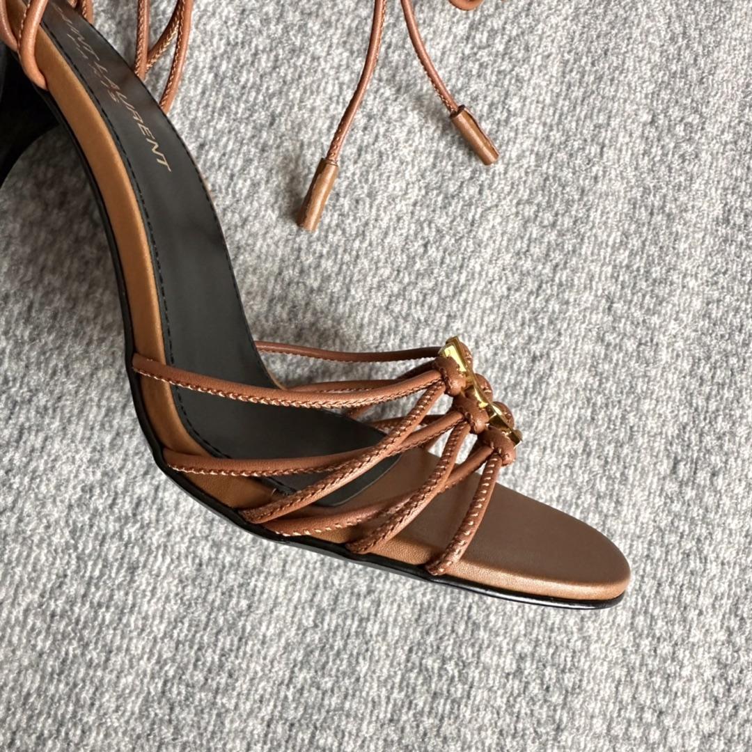 Saint Laurent Babylone Sandals In Smooth Leather - PerfectKickZ