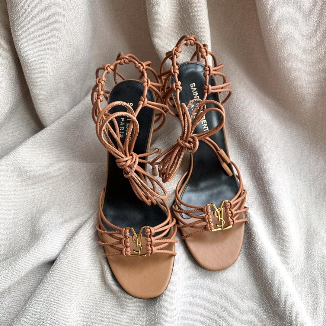 Saint Laurent Babylone Sandals In Smooth Leather - PerfectKickZ