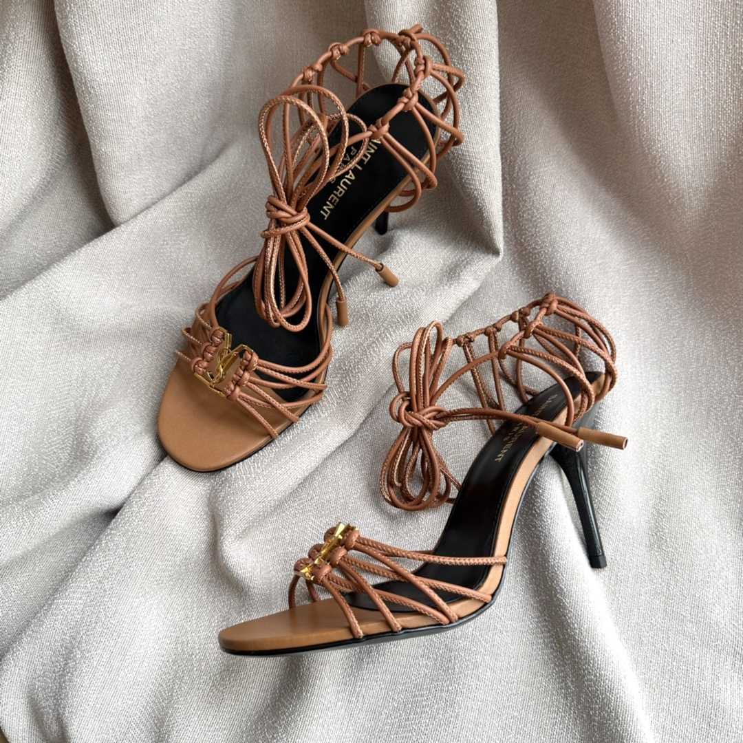 Saint Laurent Babylone Sandals In Smooth Leather - PerfectKickZ