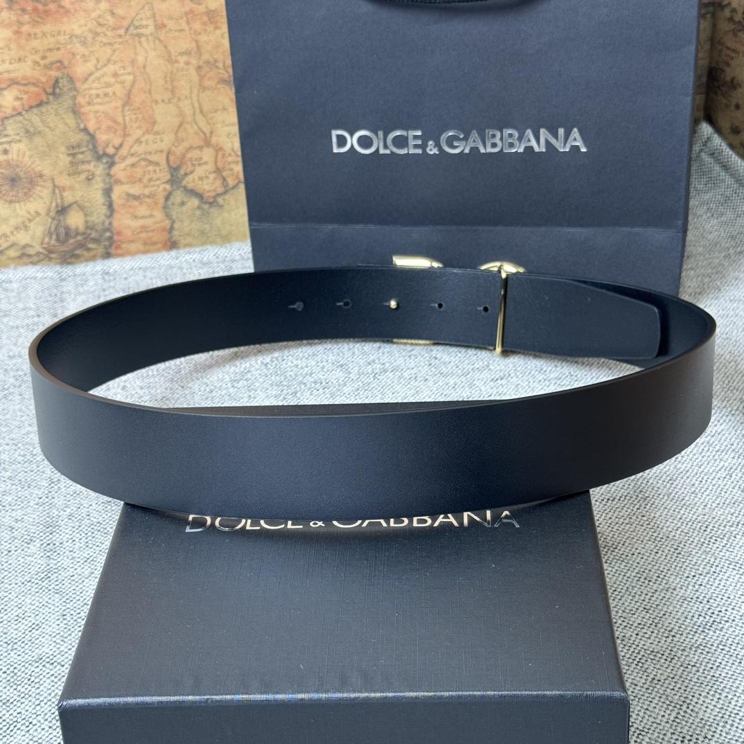 Dolce & Gabbana DG Logo-buckle Leather Belt   40mm - 