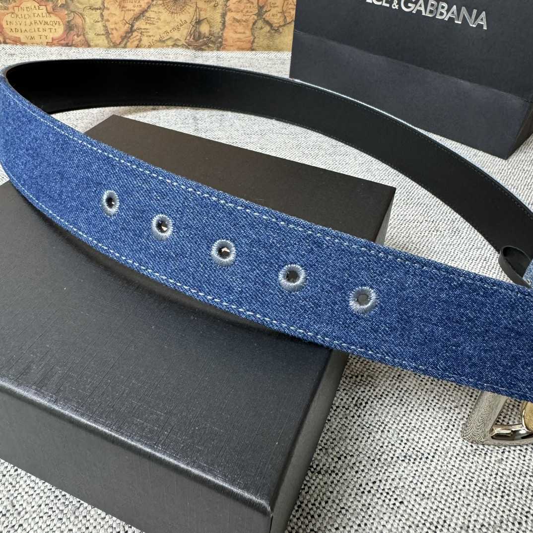 Dolce & Gabbana Denim Belt With DG Logo - 