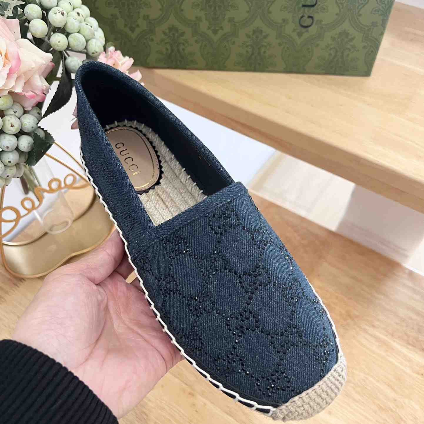 Gucci Women's Espadrille With GG Crystals - PerfectKickZ