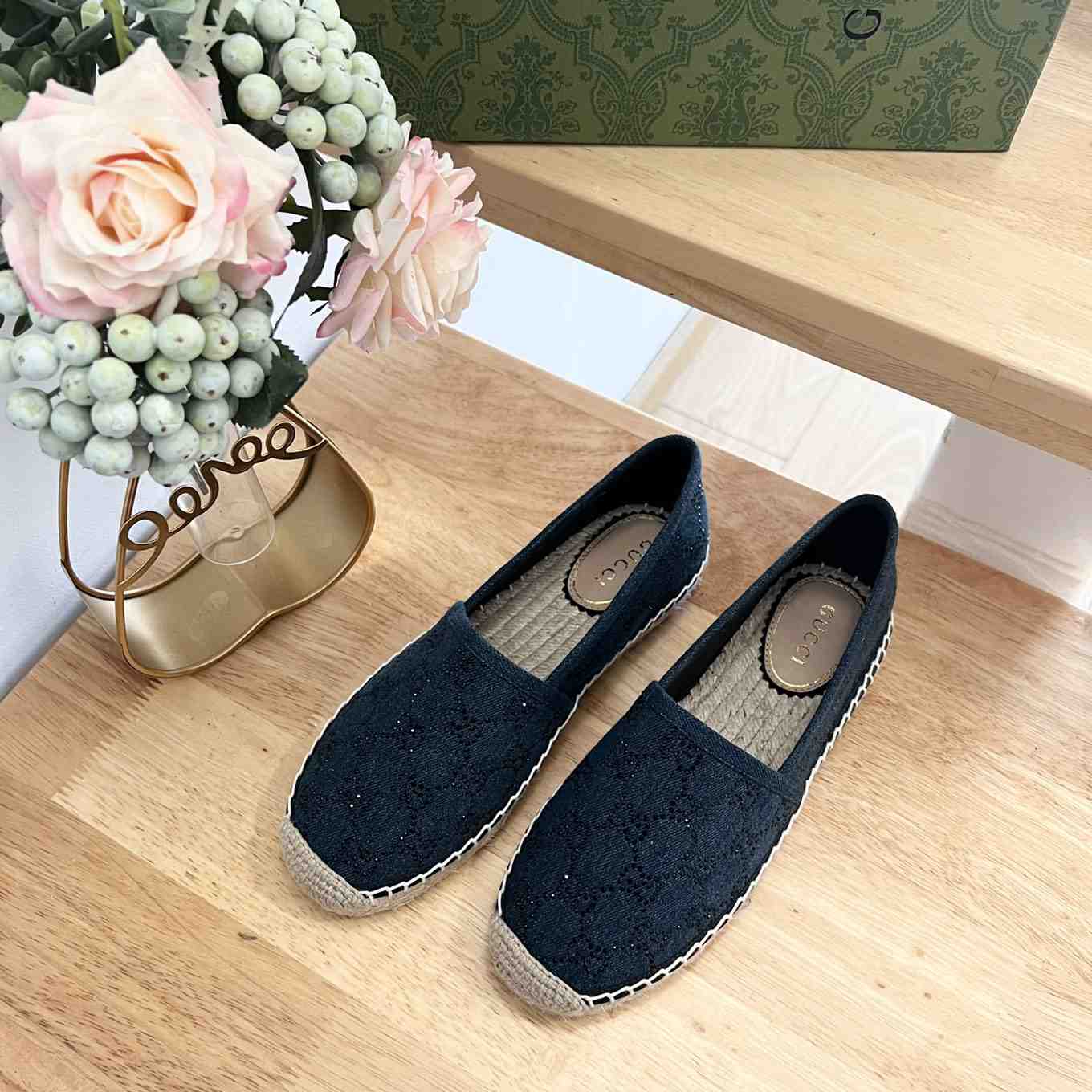 Gucci Women's Espadrille With GG Crystals - PerfectKickZ