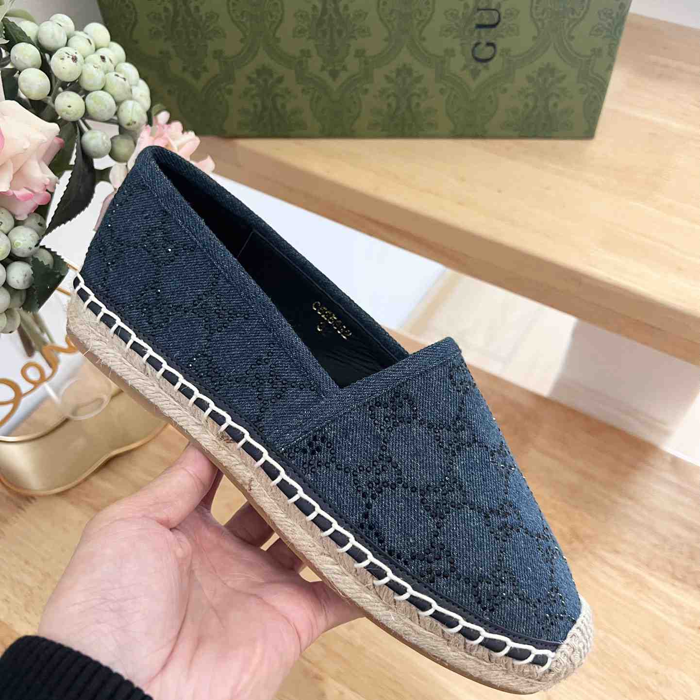 Gucci Women's Espadrille With GG Crystals - PerfectKickZ