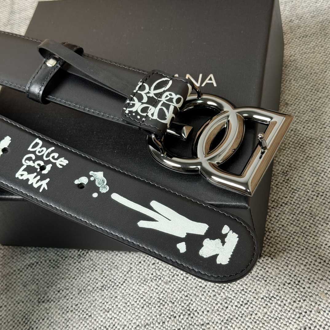 Dolce & Gabbana Graffiti-print Logo-buckle Belt - PerfectKickZ