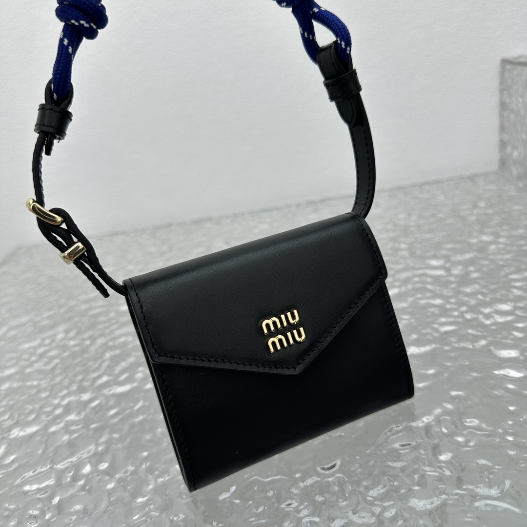 Miu Miu Leather Wallet With Leather And Cord Shoulder Strap - PerfectKickZ