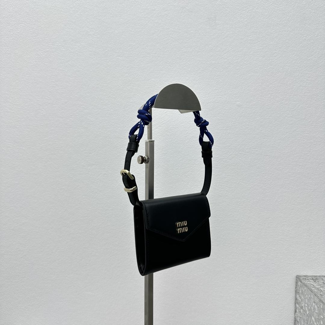 Miu Miu Leather Wallet With Leather And Cord Shoulder Strap - PerfectKickZ