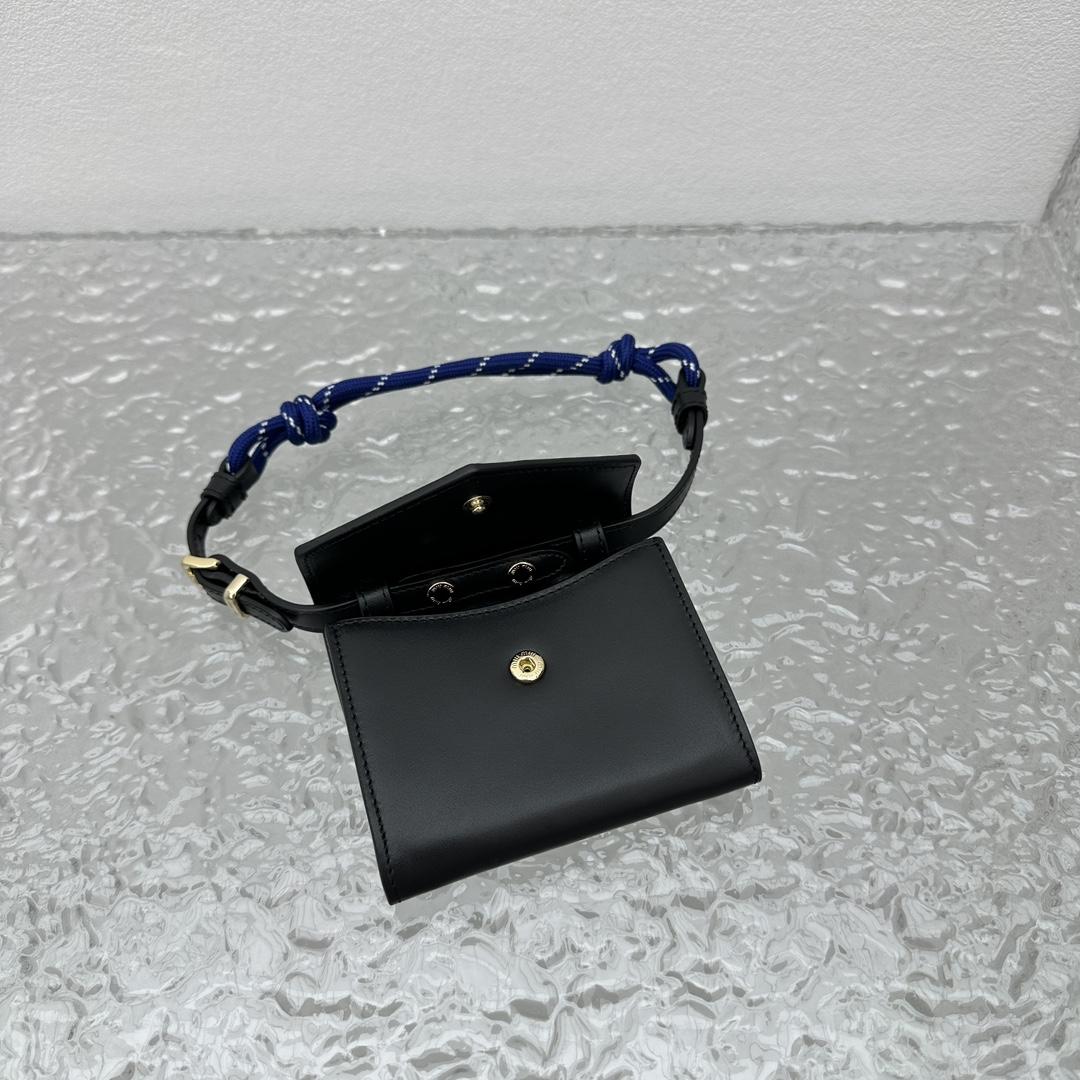 Miu Miu Leather Wallet With Leather And Cord Shoulder Strap - 