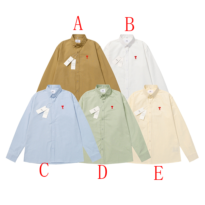 Ami Paris Button Down Ami De Coeur Oxford Shirt - PerfectKickZ