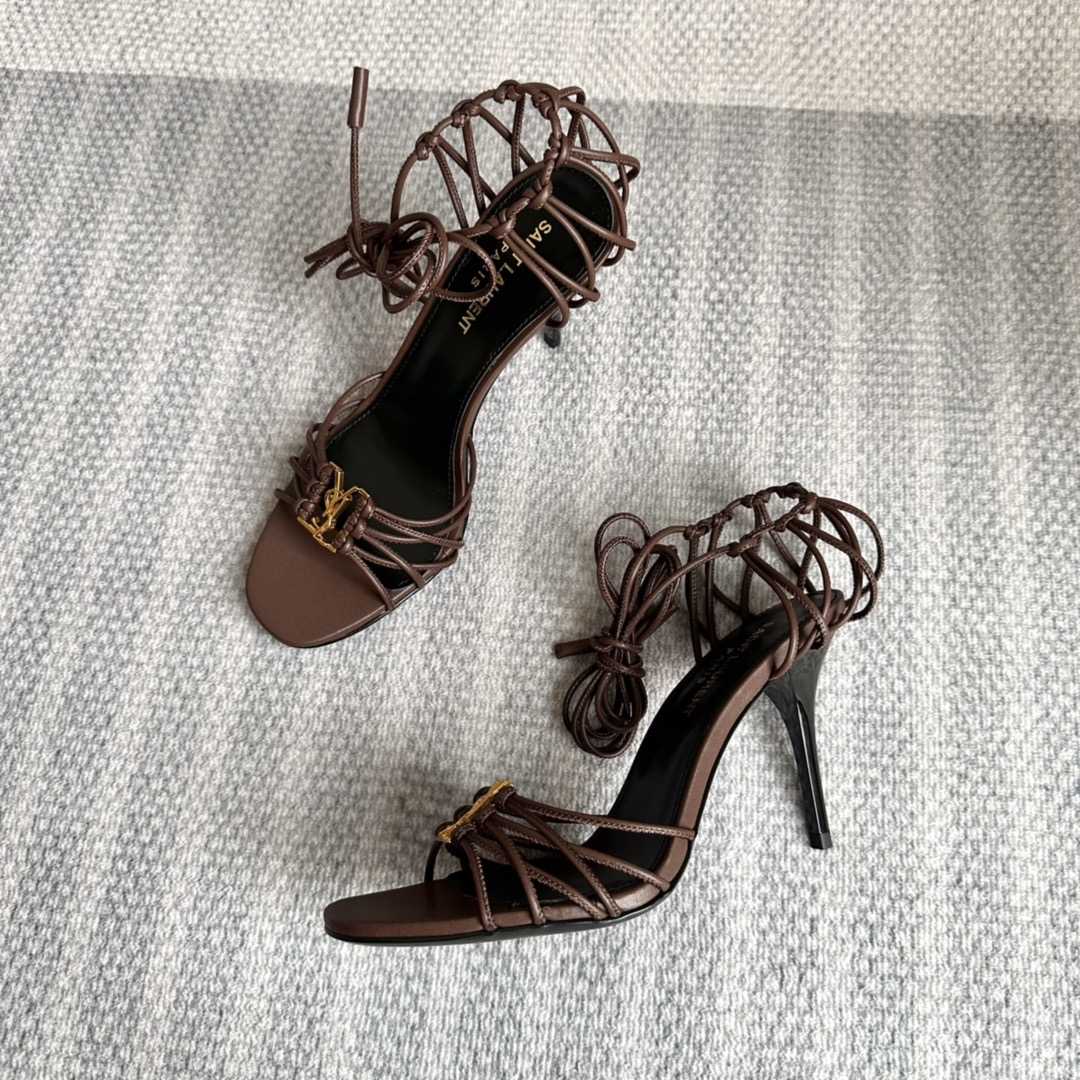 Saint Laurent Babylone Sandals In Smooth Leather - PerfectKickZ