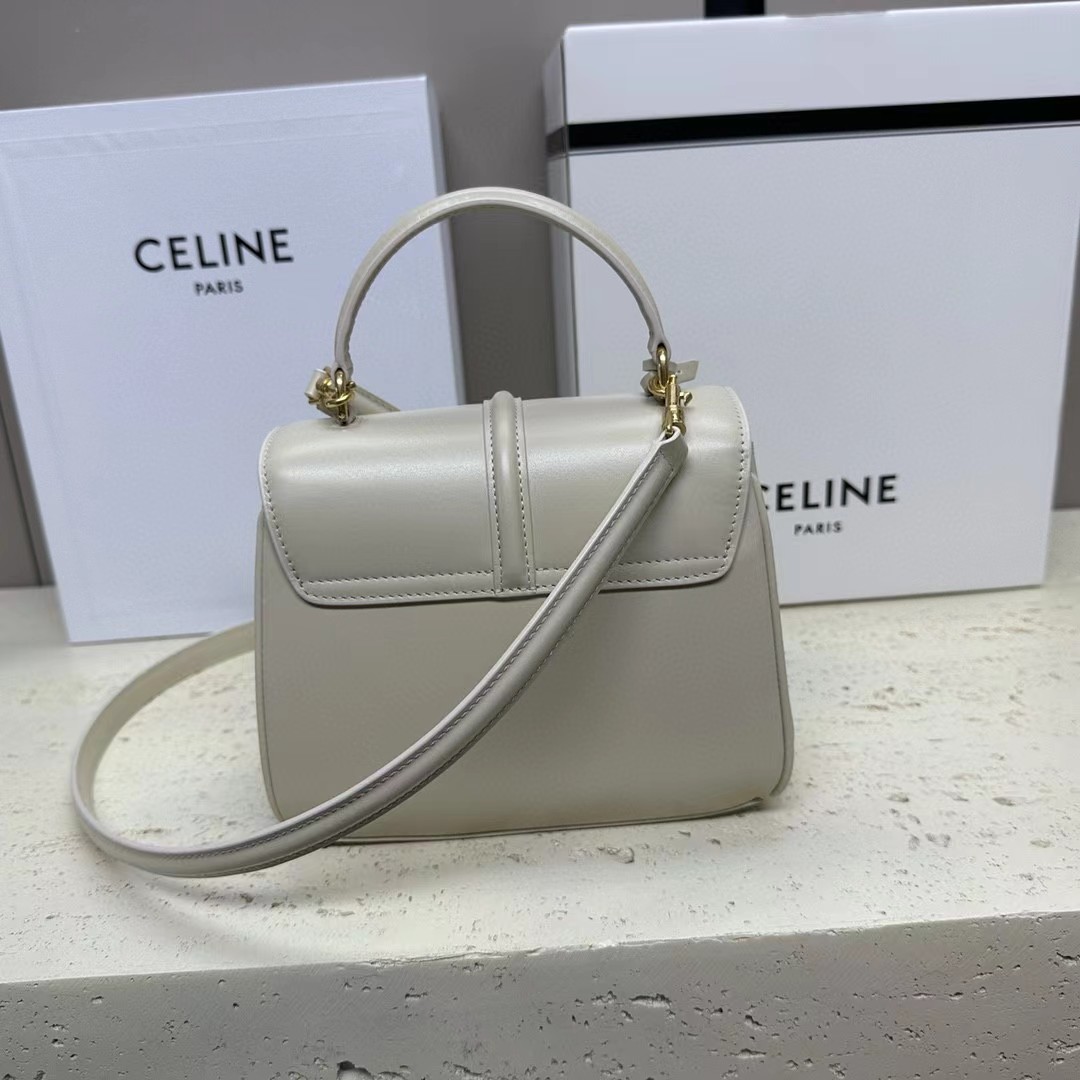 Celine Small 16 Bag In Satinated Calfskin  (17.5-14-7cm) - PerfectKickZ