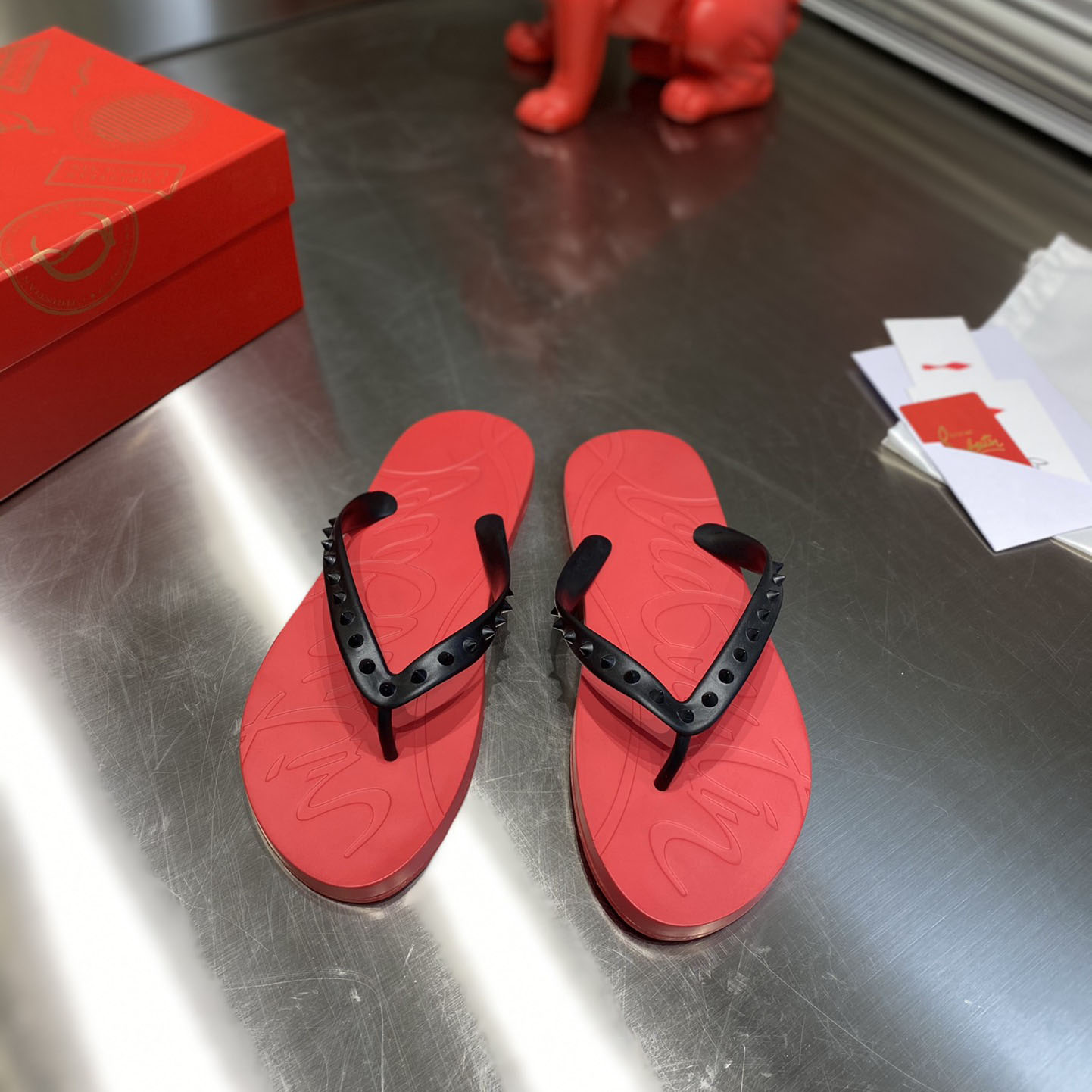 Christian Louboutin Loubi Flip Slide - PerfectKickZ