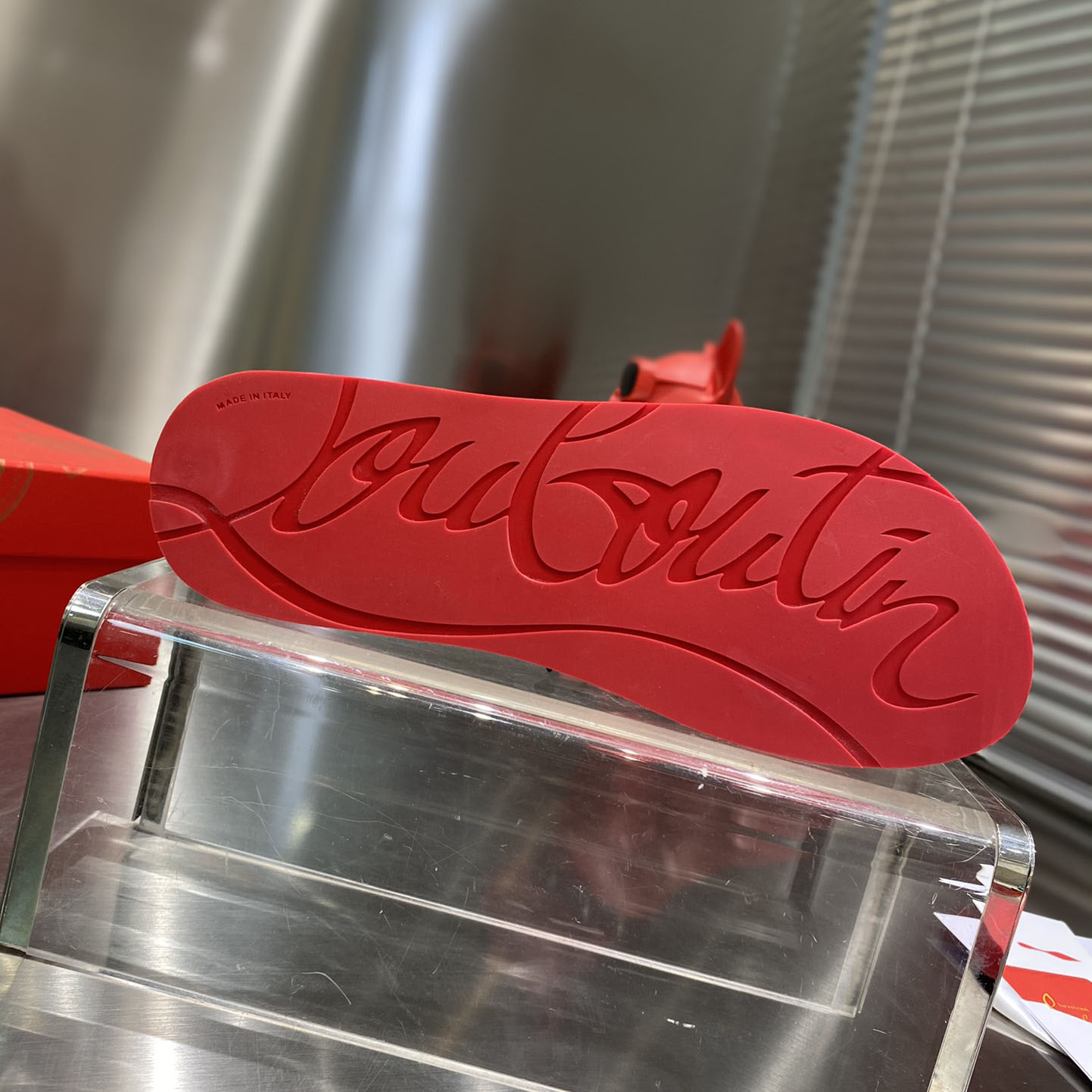 Christian Louboutin Loubi Flip Slide - PerfectKickZ
