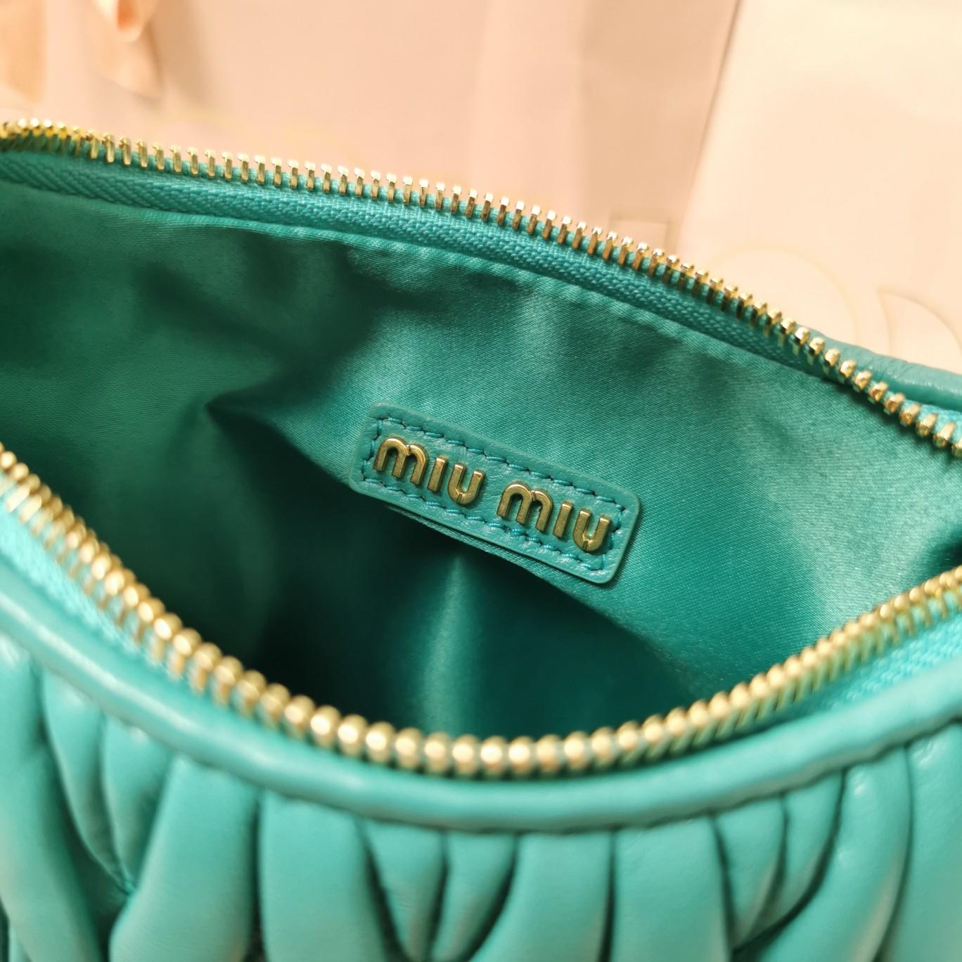 Miu Miu Wander Matelassé Nappa Leather Hobo Bag (23X13X7cm) - PerfectKickZ