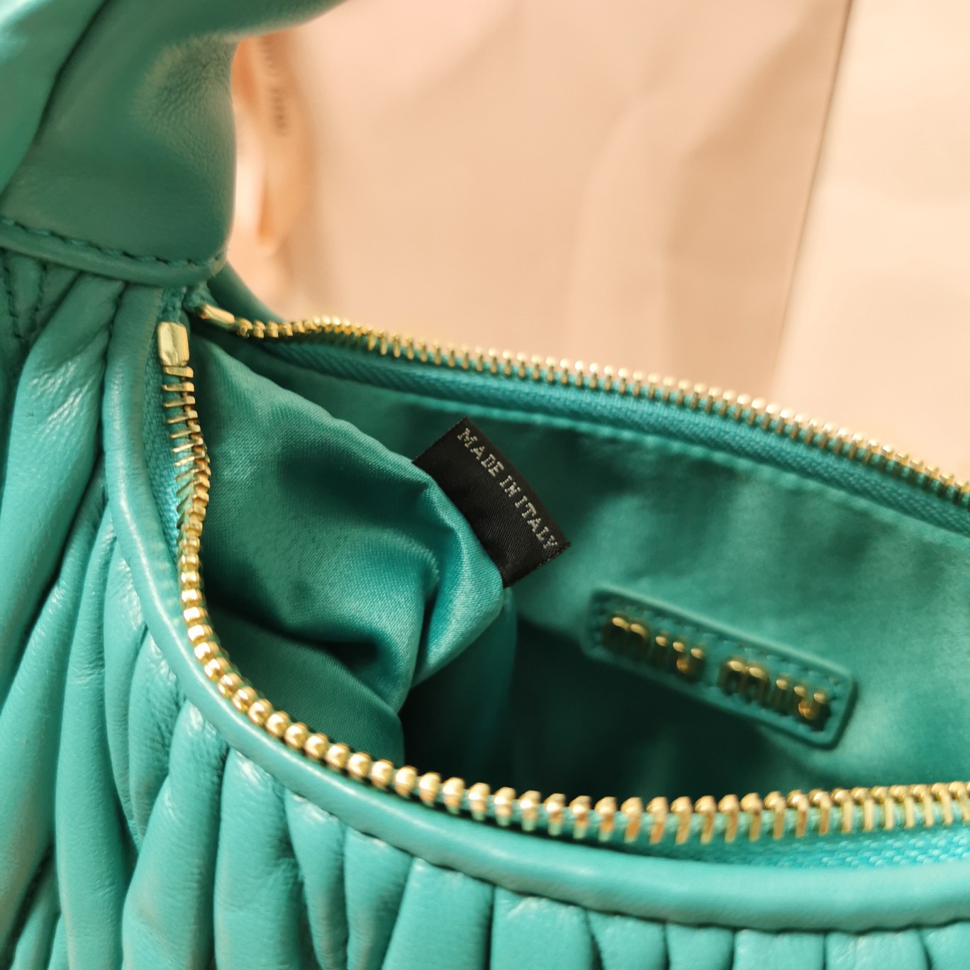 Miu Miu Wander Matelassé Nappa Leather Hobo Bag (23X13X7cm) - PerfectKickZ