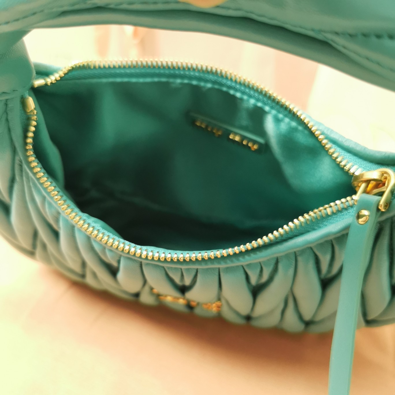 Miu Miu Wander Matelassé Nappa Leather Hobo Bag (23X13X7cm) - PerfectKickZ