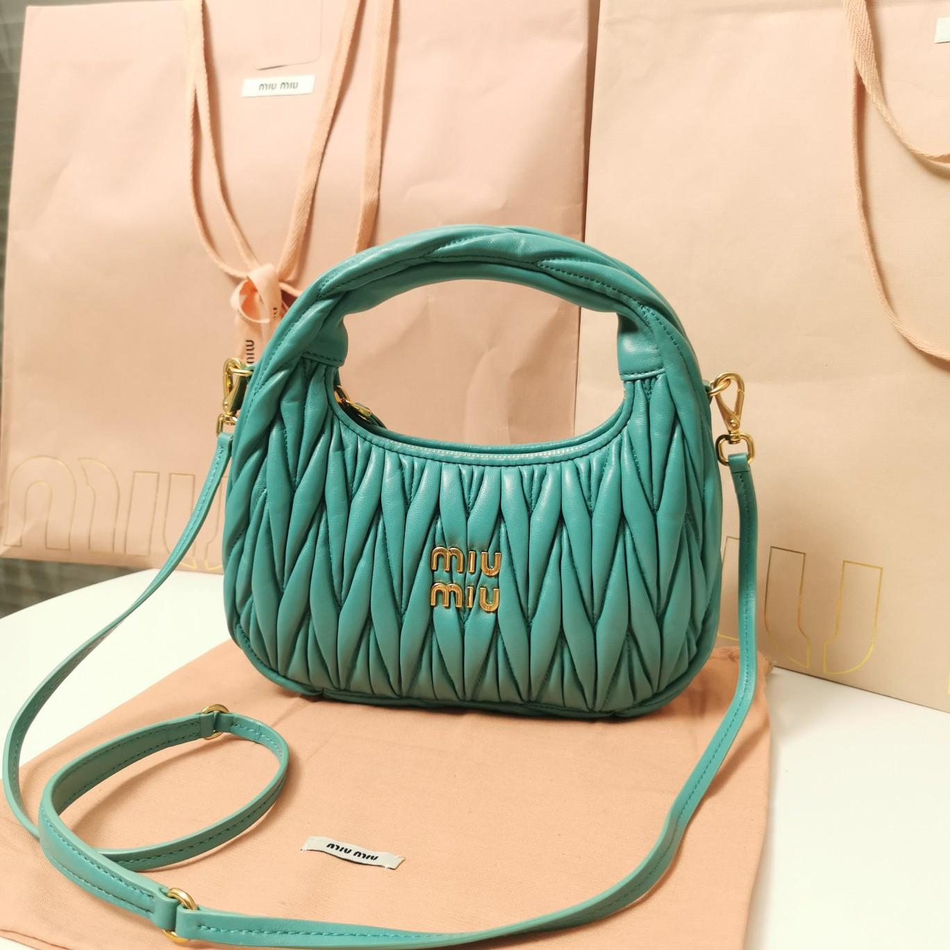 Miu Miu Wander Matelassé Nappa Leather Hobo Bag (23X13X7cm) - PerfectKickZ