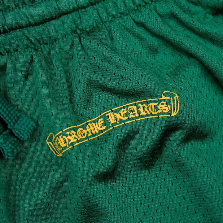 Chrome Hearts Green Varsity Mesh Shorts - PerfectKickZ