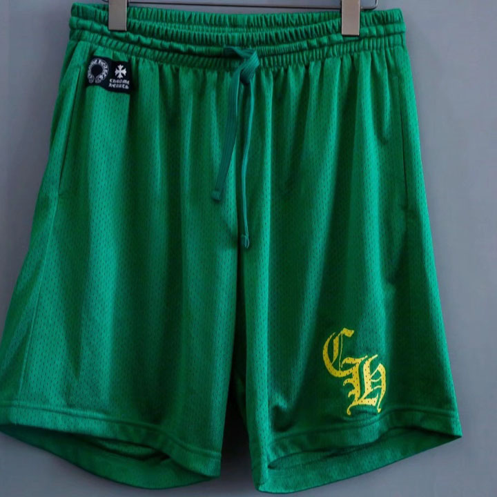 Chrome Hearts Green Varsity Mesh Shorts - PerfectKickZ