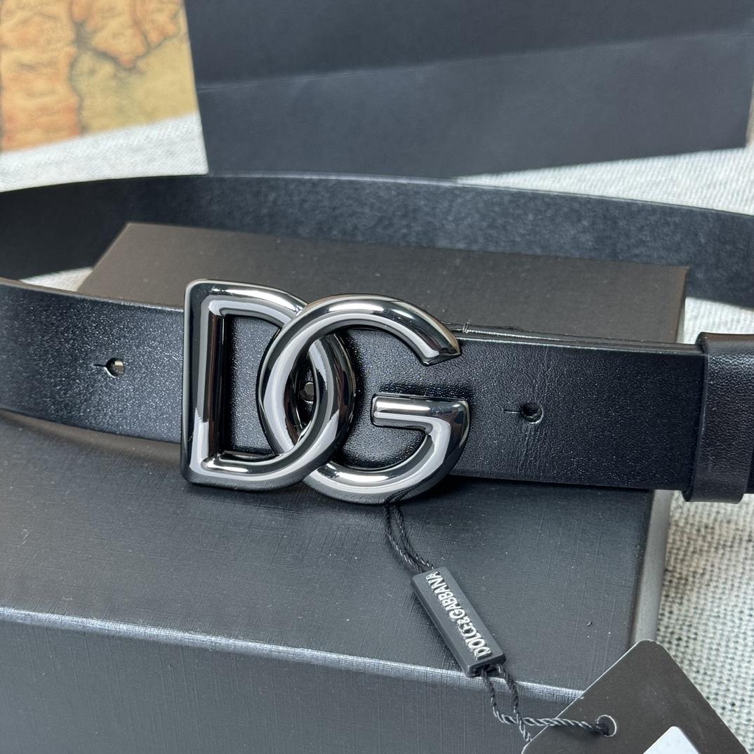 Dolce & Gabbana DG Logo-buckle Leather Belt   35mm - PerfectKickZ