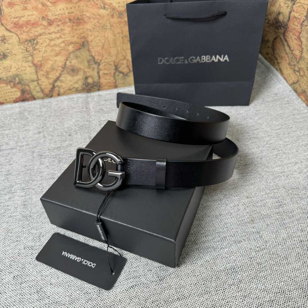 Dolce & Gabbana DG Logo-buckle Leather Belt   35mm - PerfectKickZ