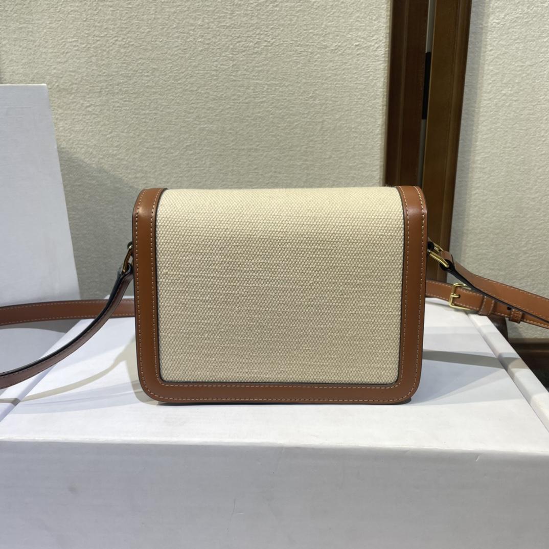 Celine Teen Triomphe Bag In Textile And Calfskin - PerfectKickZ