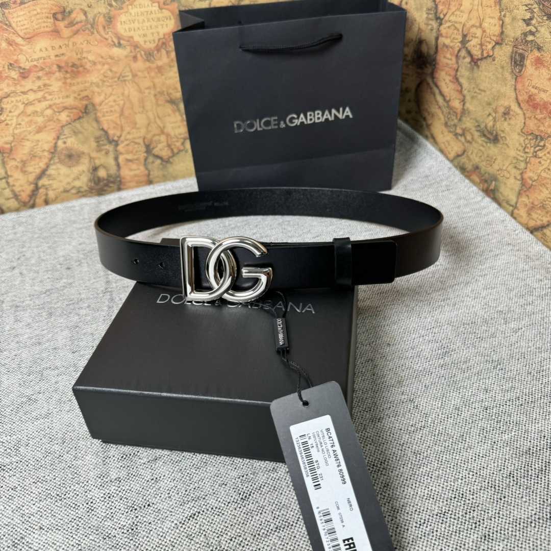Dolce & Gabbana DG Logo-buckle Leather Belt   35mm - PerfectKickZ