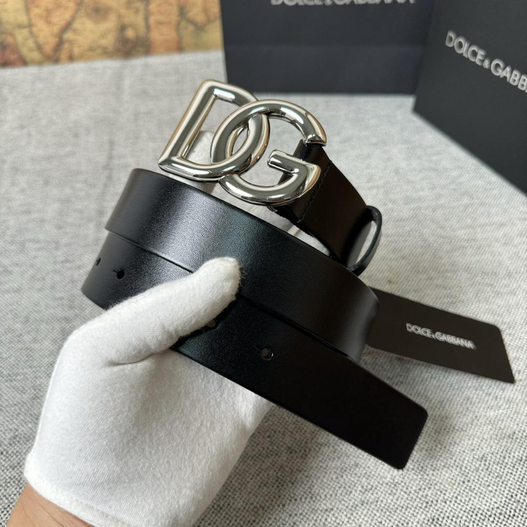 Dolce & Gabbana DG Logo-buckle Leather Belt   35mm - PerfectKickZ