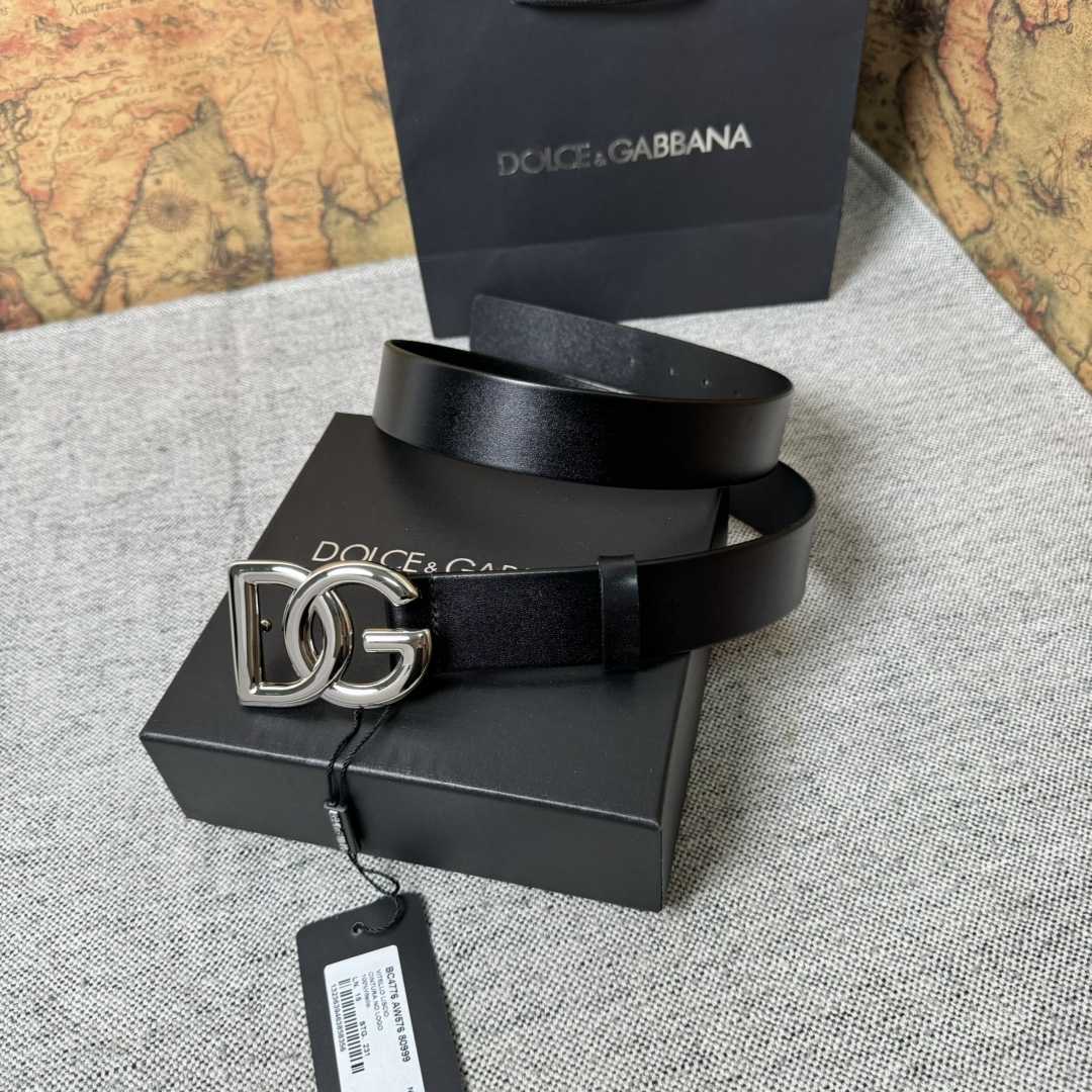 Dolce & Gabbana DG Logo-buckle Leather Belt   35mm - PerfectKickZ
