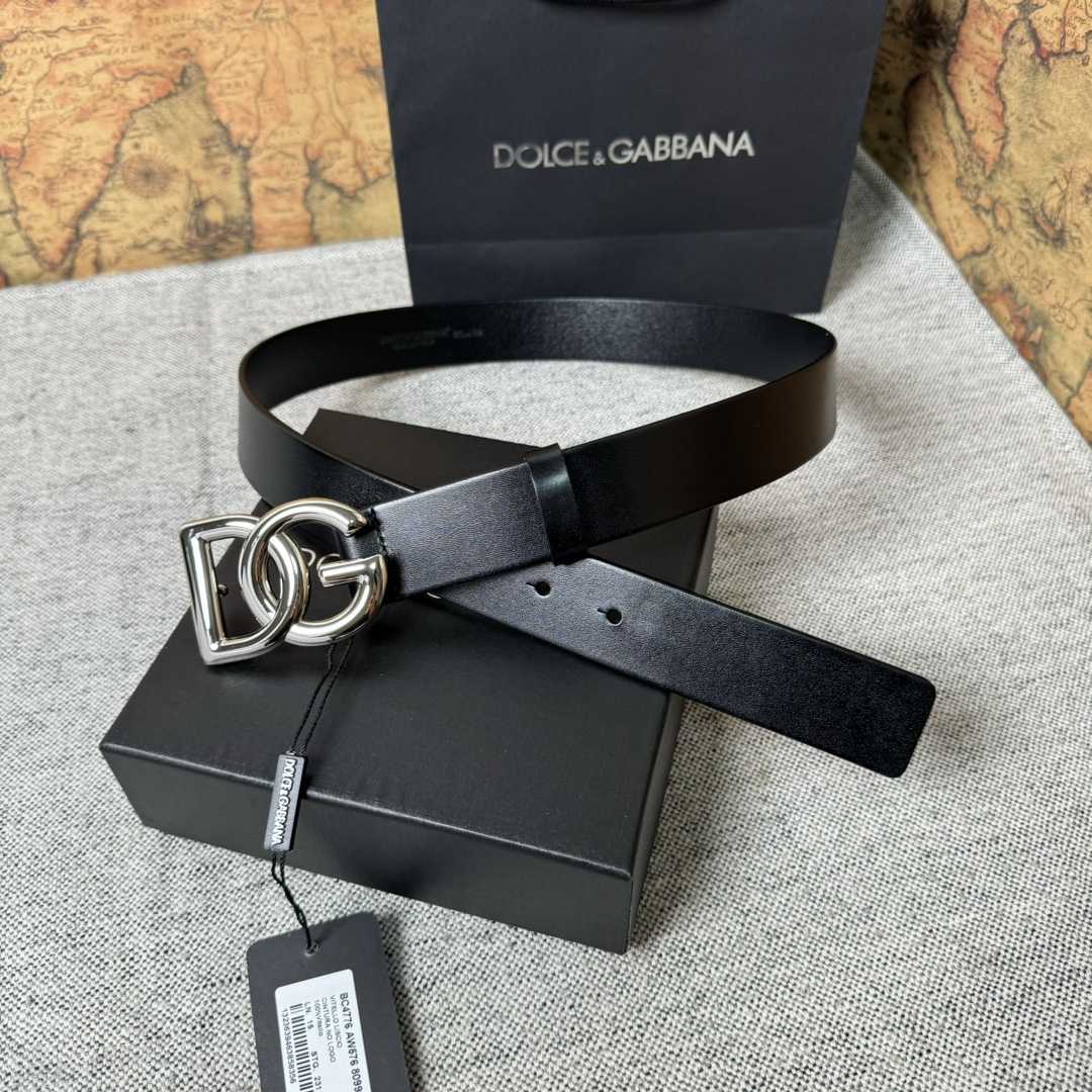 Dolce & Gabbana DG Logo-buckle Leather Belt   35mm - PerfectKickZ