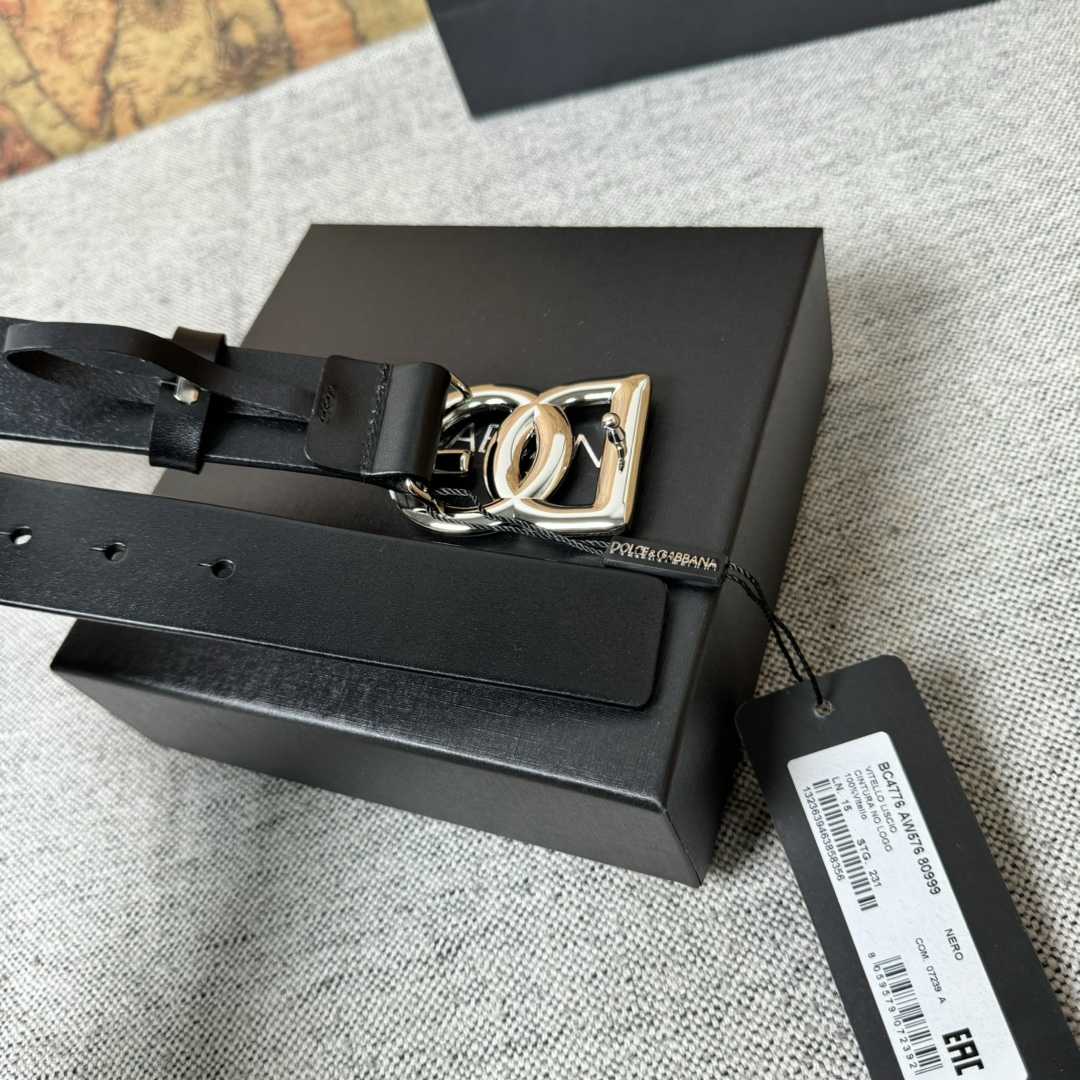 Dolce & Gabbana DG Logo-buckle Leather Belt   35mm - PerfectKickZ