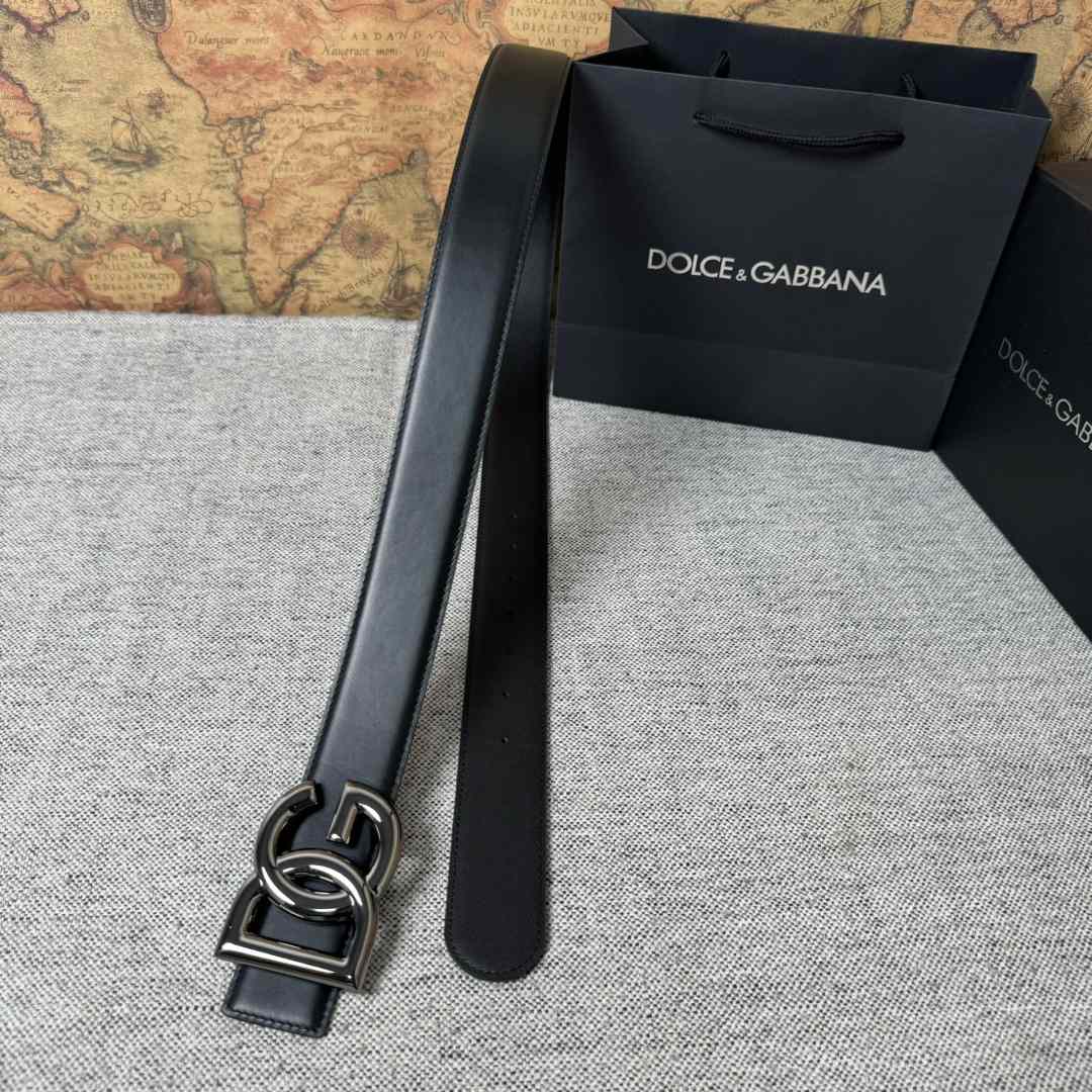 Dolce & Gabbana DG Logo-buckle Leather Belt   40mm - 